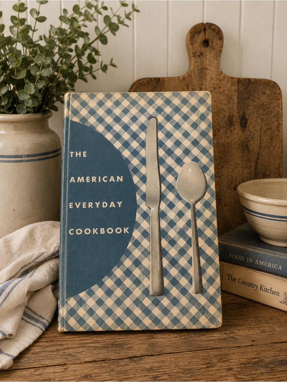 The American Everyday Cookbook — Blue Plaid Kitchen Cookbook 1950’s